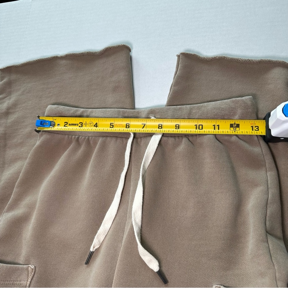 NSF Clothing Jayla Cropped Wide-Leg Cotton Sweatpants Elastic Drawstring Pockets - Picture 9 of 10